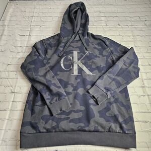 Calvin Klein Boys YOUTH Large Hoodie Gray Camouflage Logo‎ Long Sleeve